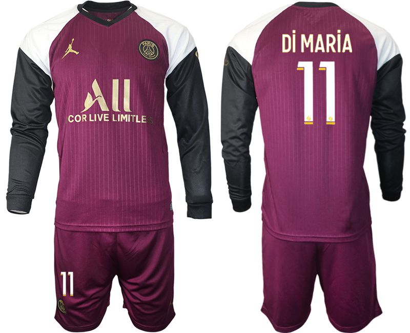 Men 2020-2021 club Paris St German Jordan white long sleeves #11 Soccer Jerseys->paris st german jersey->Soccer Club Jersey